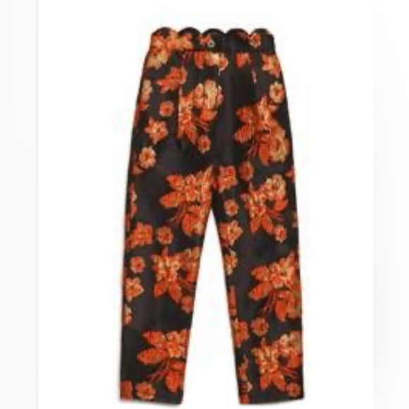 Victoria's Secret Black and Orange Casual Pants with Floral Design - Picture 2 of 16